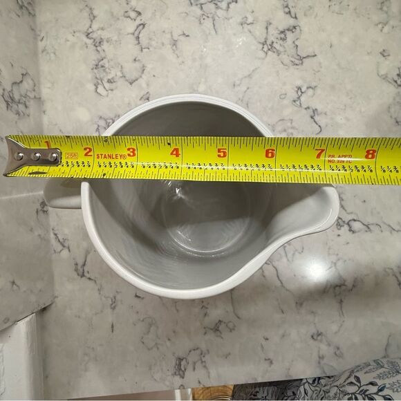 Textured White Pitcher with Tan Base could be Hearth & Handby MAGNOLIA - Picture 6 of 8